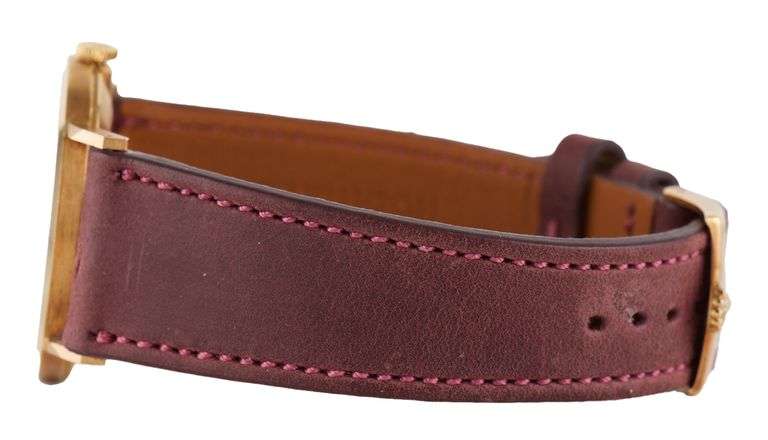 Rolex Cellini, 32mm, Aftermarket Burgundy Calfskin Bracelet, 18K Yellow Gold Watch