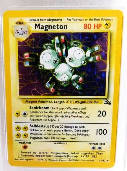 1999 Pokémon Magneton-Holo Trade Card, 8 Near Mint