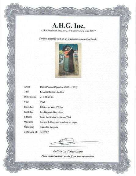 Original Lithograph from Picasso Les Bleus de Barcelona Picasso 1963 Portfolio