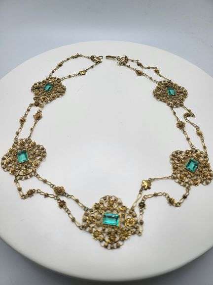 Russian Antique Very Ornate Vintage 18KT Yellow Gold Necklace