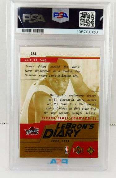 LeBron James 2003 Basketball Card, Graded Mint 9