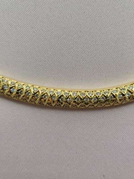 Diamond Choker Necklace in 18KT Yellow Gold