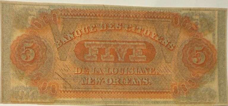 1860 CU $5 Citizens Bank of New Orleans Note