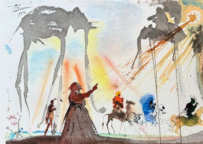 Highly Collectible and Rare Salvador Dali Original Lithograph from the 'Biblia Sacra' Suite