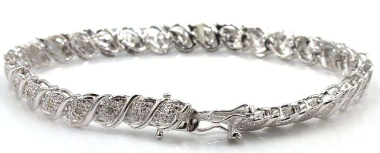 925 Sterling silver cubic zirconia tennis bracelet