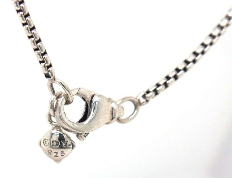 David Yurman Petite Alibon blue topaz and diamond pendant necklace