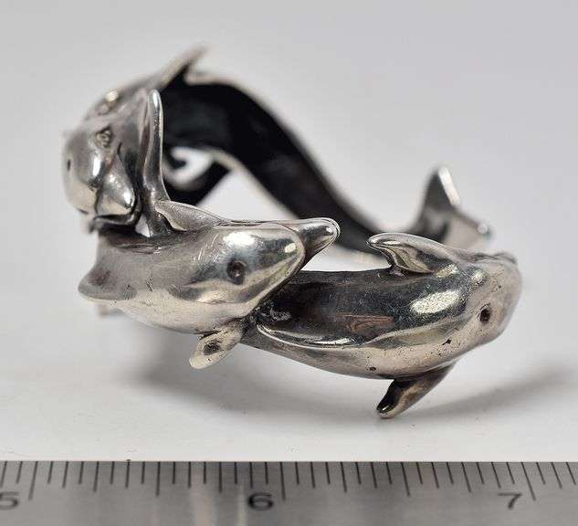 Dolphin Cuff Bracelet in Sterling Silver