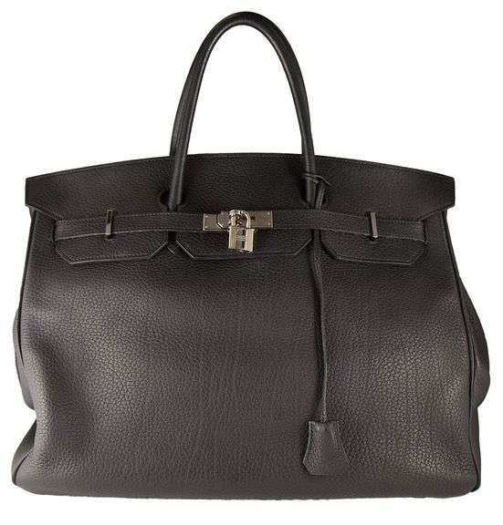 Hermes Birkin 40 Black Noir Togo Leather Handbag