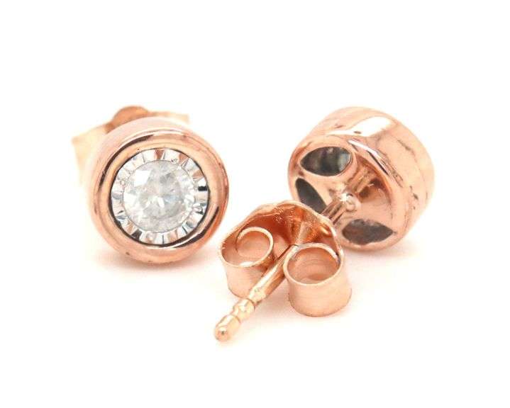 14kt Rose gold 0.25ctw lllusion set diamond stud