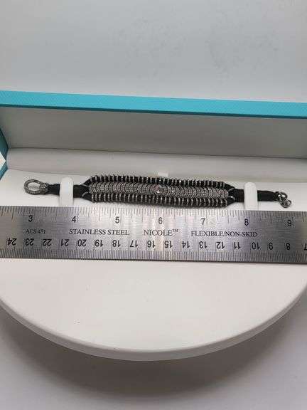 New! +10 ctw all natural diamond weaved on fabric bracelet