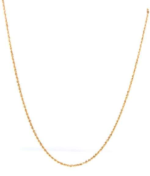14kt Yellow gold rope chain necklace