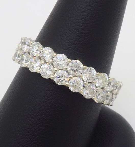 4.45CTW Two-Row Diamond Eternity Band