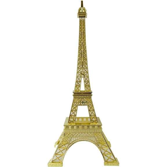15-Inch Eiffel Tower Statue Gold Alloy Metal