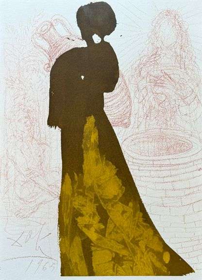 Highly Collectible and Rare Salvador Dali Original Lithograph from the 'Biblia Sacra' Suite