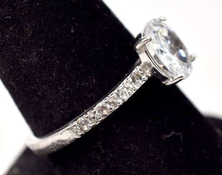 CZ Gemstone Ring in Sterling Silver