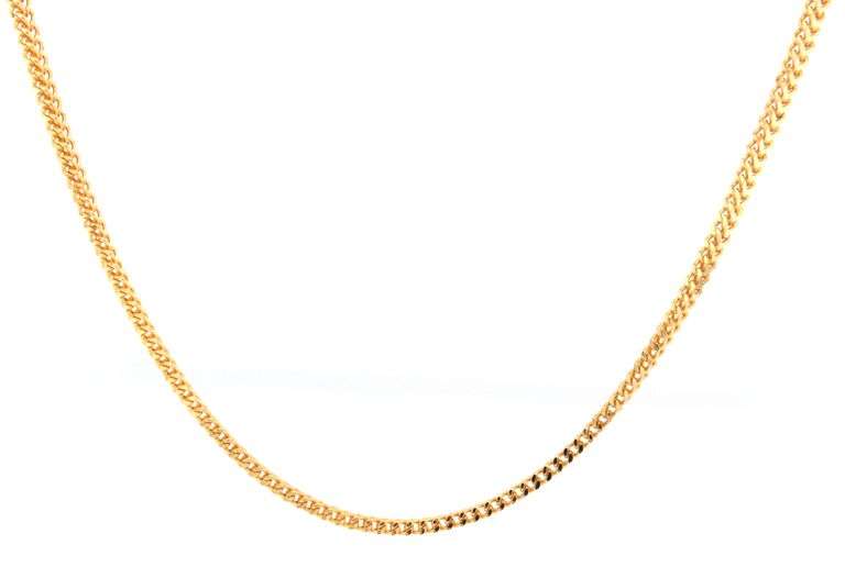 18kt Yellow gold wheat chain necklace