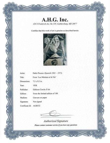 A remarkable Deluxe Edition of Les Ménines et la Vie by Pablo Picasso, published in Paris by Cercle