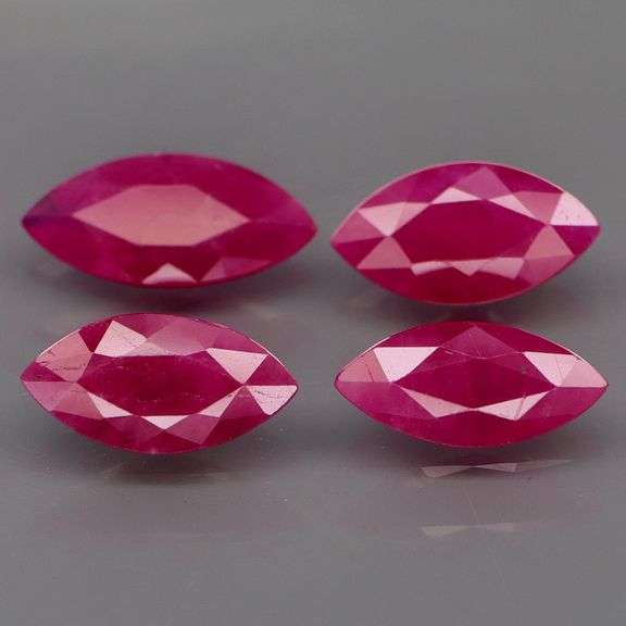 Fantastic 4.73ct set of MARQUISE CUT Burmese Rubies!