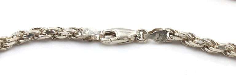 925 Sterling silver rope chain necklace