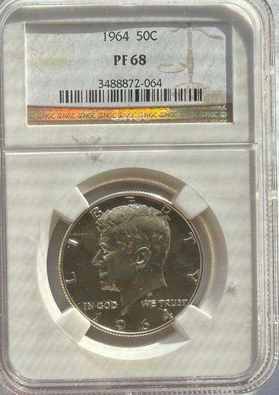 1964 Proof 68 NGC Kennedy Half.1964 Proof 68 NGC Kennedy Half.