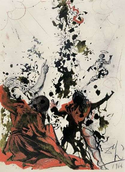 Highly Collectible and Rare Salvador Dali Original Lithograph from the 'Biblia Sacra' Suite