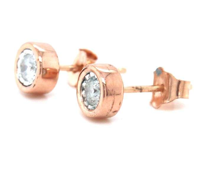 14kt Rose gold 0.25ctw lllusion set diamond stud