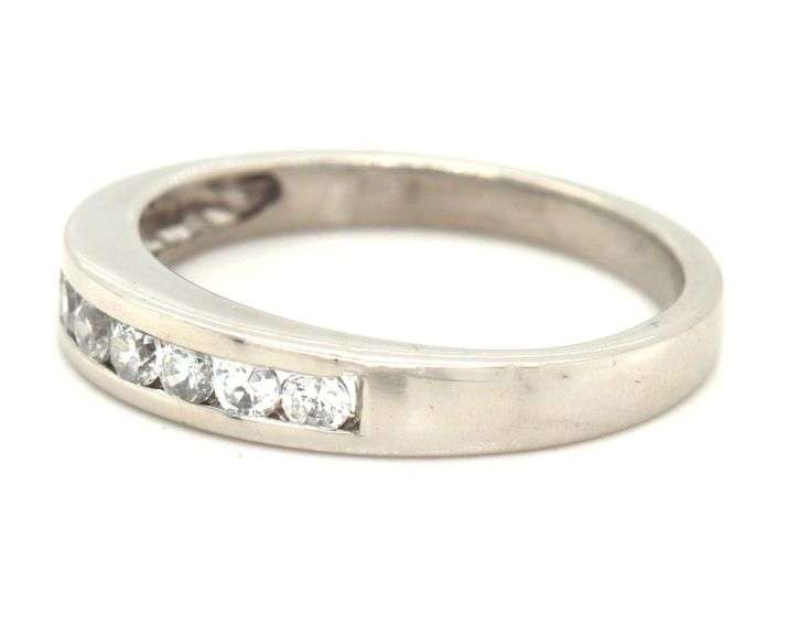 Stunning 950 Platinum Channel Set Diamond Band