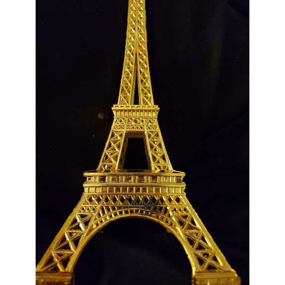 15-Inch Eiffel Tower Statue Gold Alloy Metal