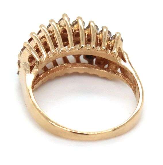 14kt Yellow gold 0.50ctw 3 row diamond ring