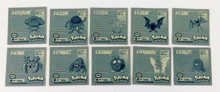 10 Pokémon 1999 Evolution Stickers