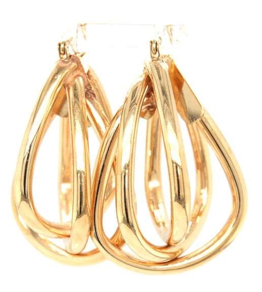 14kt Yellow gold triple hoop earrings