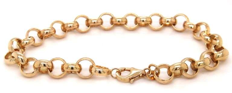 14kt Yellow gold Rolo chain bracelet