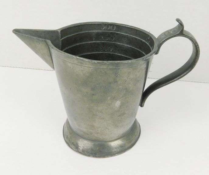 Antique French Apothecary Pewter Measure