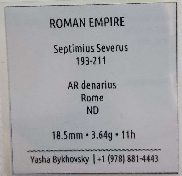 193-211AD Roman Empire, Septimius Severus