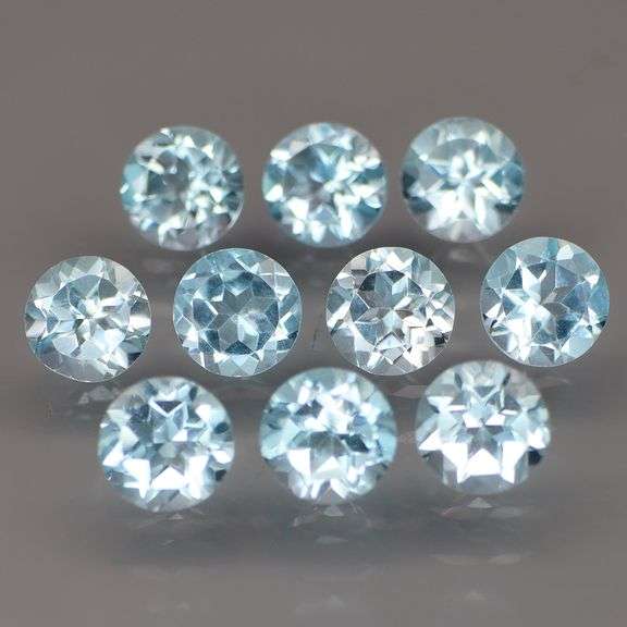 Matched! 10 piece 10.26ct set of sky blue Topaz solitaires!