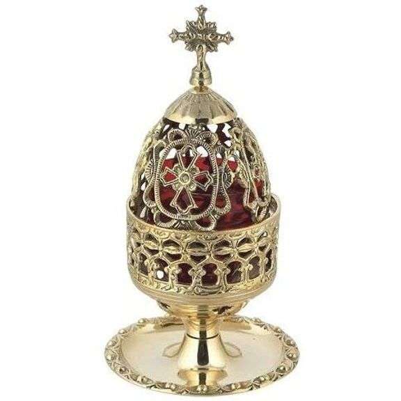 Gold Finish Oil Lamp