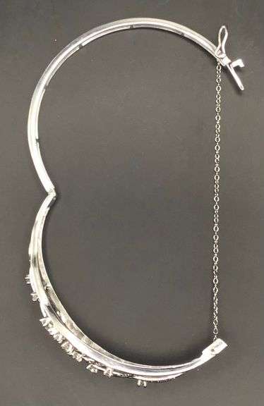 14K White Gold Vintage Diamond Bracelet – Natural Diamonds