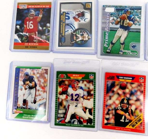 10 NFL QB Football Cards, All Greats