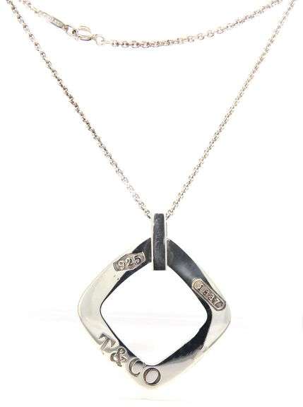 Tiffany & Co 1837 Square pendant on chain