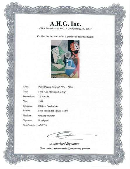 A remarkable Deluxe Edition of Les Ménines et la Vie by Pablo Picasso, published in Paris by Cercle