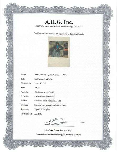 Original Lithograph from Picasso Les Bleus de Barcelona Picasso 1963 Portfolio