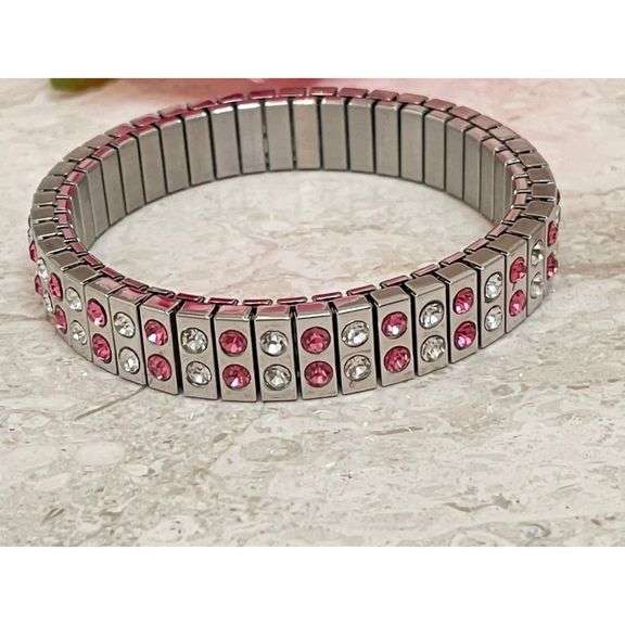 5ct Pink Topaz Crystal Bracelet