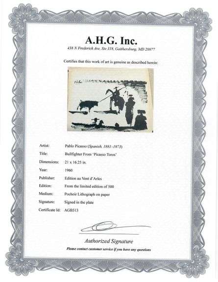 Pablo Picasso Toro "Bullfighter" Lithograph from 1960 Portfolio