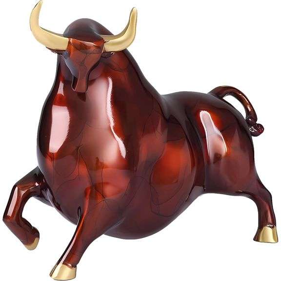 Colorful Copper Bull Handcrafted Metal Bull