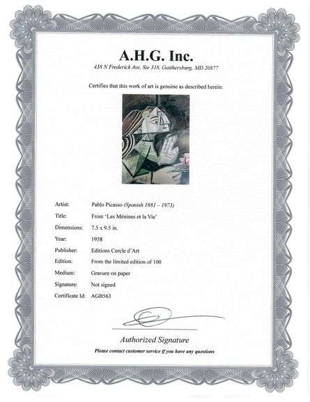 A remarkable Deluxe Edition of Les Ménines et la Vie by Pablo Picasso, published in Paris by Cercle