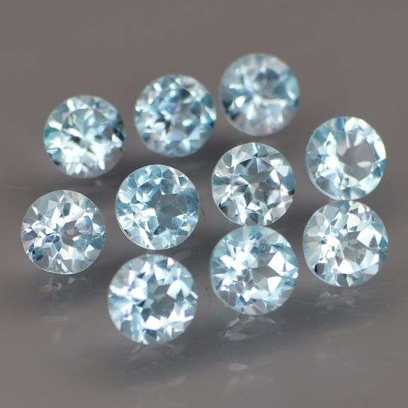 Matched! 10 piece 10.26ct set of sky blue Topaz solitaires!