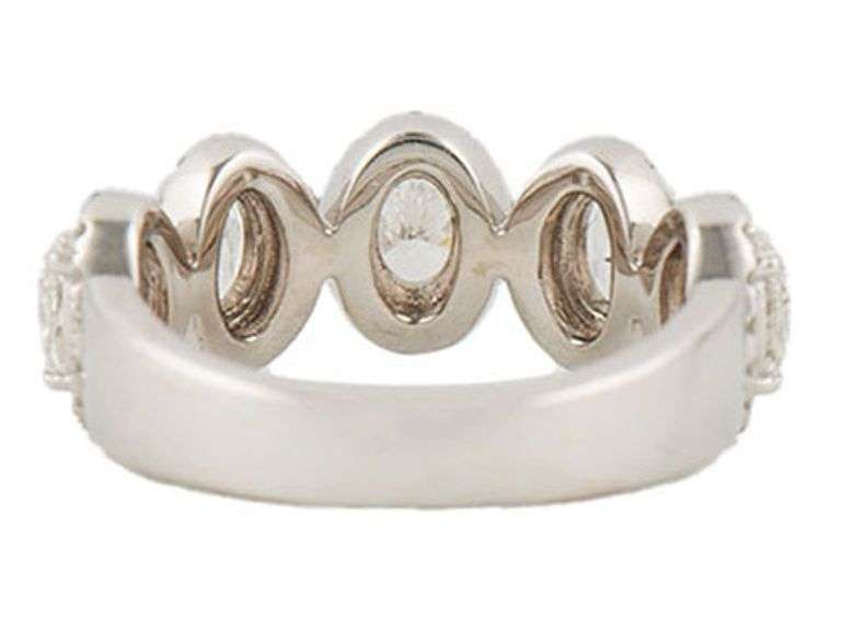 2.40ctw Oval and Round Diamond Five Stone Frame Ring in 14K