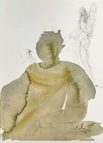 Highly Collectible and Rare Salvador Dali Original Lithograph from the 'Biblia Sacra' Suite