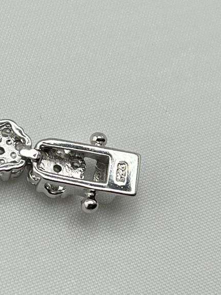 925 Sterling CZ Cluster Eternity Tennis Bracelet