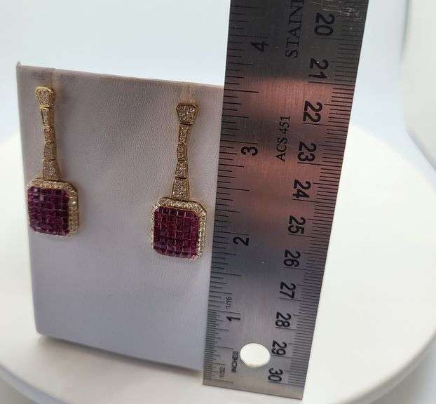 Ruby & Diamond Dangle Earrings